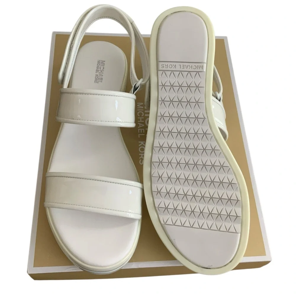 Michael Kors Women’s Platform Patent Leather Sandals White Size 10